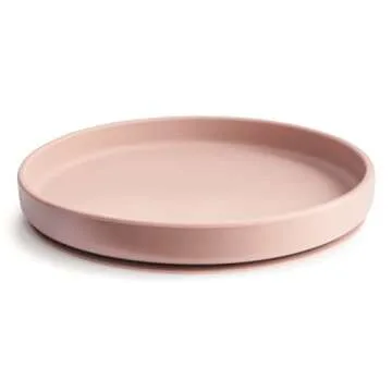 mushie Classic Silicone Suction Plate | BPA-Free Non-Slip Design (Blush)