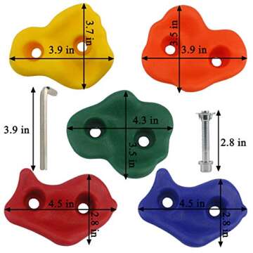 Ogrmar 25 PCS Rock Climbing Holds Set with Mounting Screws and Hardware for DIY Kids Indoor and Outdoor Play Set Use