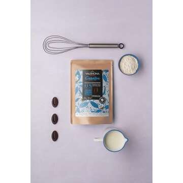 Valrhona Dark French Semisweet Chocolate Discs for Baking (Feves). Premium CARAÏBE 66% Cacao Grand ...