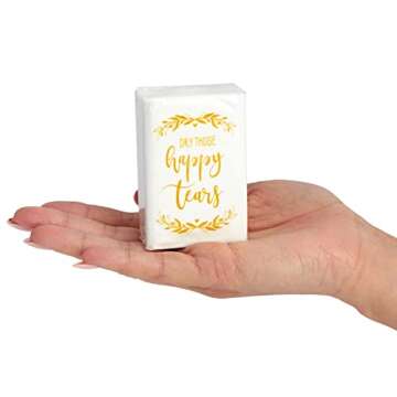Juvale 60-Pack Wedding Facial Tissue Souvenirs for Guests - Welcome Bag Party Favors and Bulk Pocket-Size Travel Packs