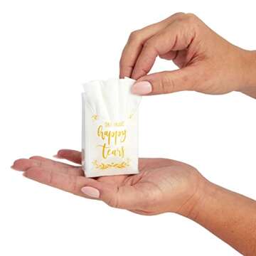 Juvale 60-Pack Wedding Facial Tissue Souvenirs for Guests - Welcome Bag Party Favors and Bulk Pocket-Size Travel Packs