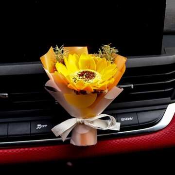 Cute Flower Bouquet Car Air Freshener Vent Clips and Adhesives For All Surfaces. Mini Bouquet Dried ...