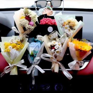 Cute Flower Bouquet Car Air Freshener Vent Clips and Adhesives For All Surfaces. Mini Bouquet Dried Flower For Car and Household Decoration Car Vent Clip Air Freshener Auto Interior Accessories