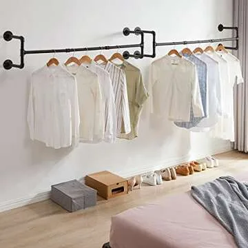 IBUYKE Industrial Pipe Clothes Rack for Space-Saving Elegance