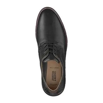 Johnston & Murphy Men's Holden Plain Toe Shoe - All Black Leather Comfort