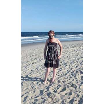 QegarTop Women Strapless Bohemian Beach Dress