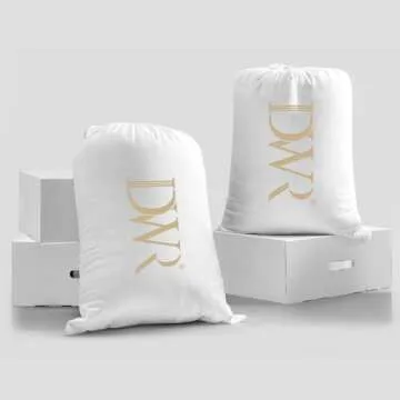 DWR Luxurious Down Feather Fibers Comforter Queen, Ultra-Soft Organic Cotton, Fluffy All Season Warmth, High Fill-Power Fluffy Thick Duvet Insert(90x90, White)