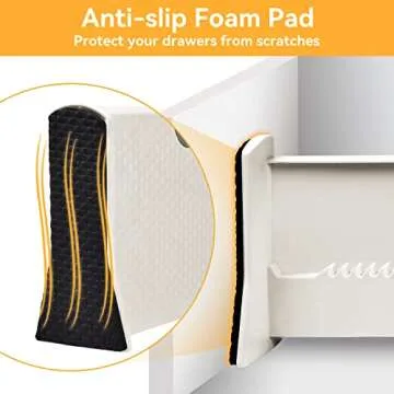 JONYJ Drawer Dividers Organizer 6 Pack, Adjustable Separators 4" High Expandable from 11-17" for Bedroom, Bathroom, Closet, Clothing, Office, Strong Secure Hold, Foam Ends, Locks in Place