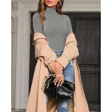 MANGOPOP Women's Elegant Long Sleeve Bodysuits for Style