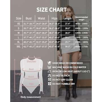 MANGOPOP Women's Elegant Long Sleeve Bodysuits for Style