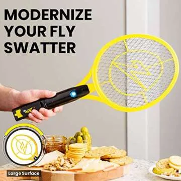 ZAP IT! Electric Fly Swatter Racket and Mosquito Zapper - High Duty 4,000 Volt Electric Bug Zapper Indoor Racket - USB Rechargeable Fly Zapper Indoor Safe - 2 Pack (Mini, Yellow)