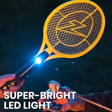 ZAP IT! Electric Fly Swatter Racket and Mosquito Zapper - High Duty 4,000 Volt Electric Bug Zapper Indoor Racket - USB Rechargeable Fly Zapper Indoor Safe - 2 Pack (Mini, Yellow)
