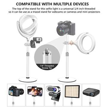 Video Conference Lighting Kit for Zoom Meeting, Desktop Ring Light with Stand for Laptop/Computer/Monitor/Webcam/iPhone, Selfie Circle Light for Zoom Calls/Online Virtual Meeting/Office Video Calls