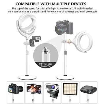 Video Conference Lighting Kit for Zoom Meeting, Desktop Ring Light with Stand for Laptop/Computer/Monitor/Webcam/iPhone, Selfie Circle Light for Zoom Calls/Online Virtual Meeting/Office Video Calls