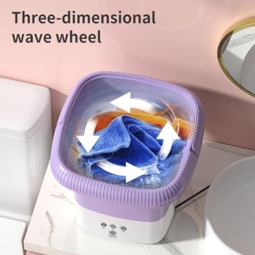 Portable Small Washing Machine, 13L Capacity Foldable Mini Washer, Ideal for Baby Clothes, Underwear...