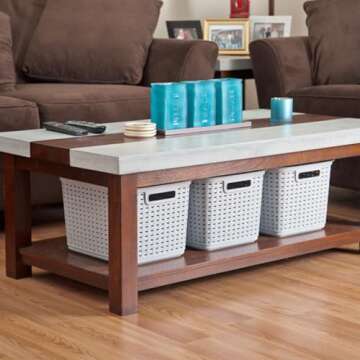 Sterilite 6-Pack Tall Plastic Weave Storage Basket, Laundry Organizing Hamper, Gray