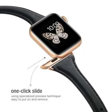 WFEAGL Compatible with Leather Apple Watch Band 41mm 40mm 38mm 42mm(series 10) Women, Top Grain Leather Strap Slim & Thin Replacement Wristband for iWatch Bands Ultra SE SE2 & Series 10 9 8 7 6 5 4 3 2 1