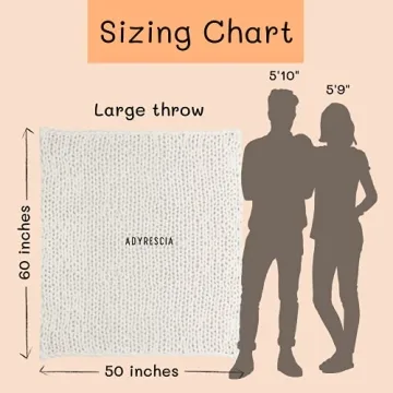 Adyrescia Chunky Knit Blanket Throw | 100% Hand Knit with Jumbo Chenille Yarn (50"x60", Cream White)