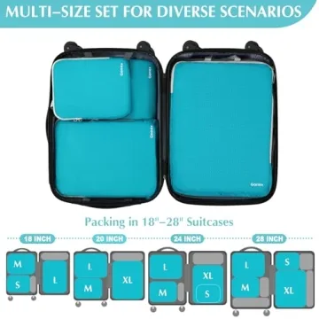 Gonex Compression Packing Cubes - 4pcs Travel Organizers