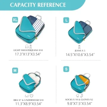 Gonex Compression Packing Cubes - 4pcs Travel Organizers