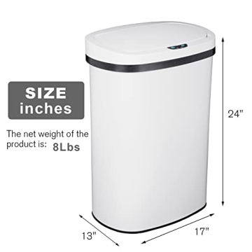 Touchless 13 Gallon Trash Can for Hands-Free Disposal