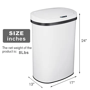 Touchless 13 Gallon Trash Can for Hands-Free Disposal
