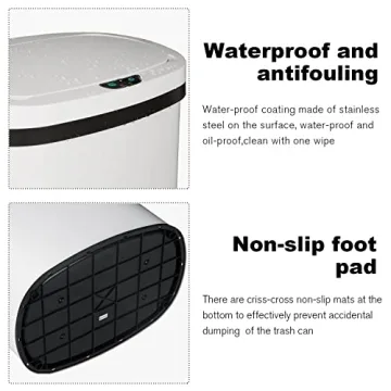 Touchless 13 Gallon Trash Can for Hands-Free Disposal