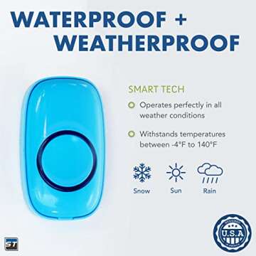 SadoTech Wireless Doorbells for Home, Apartments, Businesses, Classrooms, etc. - 1 Door Bell Ringer & 2 Plug-In Chime Receiver, Battery Operated, Easy-to-Use, Wireless Doorbell w/LED Flash, Brown