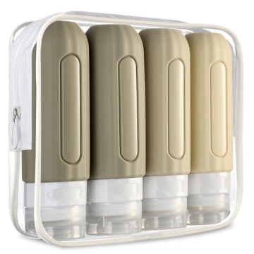 Mrsdry Silicone Travel Bottles - TSA Approved, Leak Proof 3oz (4 Pack)