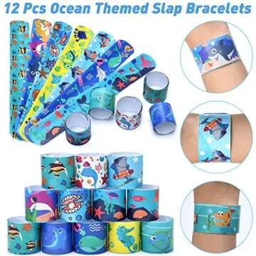 Golray 112pcs Under the Sea Party Favors Ocean Animal Creature Bulk Toy Gift Summer Birthday Supplies for Kids Boy Girl Straw Bubble Wand Tattoo Sticker Goodie Bag Filler Stuffer