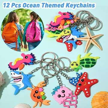Golray 112pcs Under the Sea Party Favors Ocean Animal Creature Bulk Toy Gift Summer Birthday Supplies for Kids Boy Girl Straw Bubble Wand Tattoo Sticker Goodie Bag Filler Stuffer