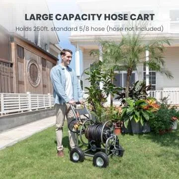 Giraffe Hose Reel Cart: Heavy Duty, 250ft Capacity