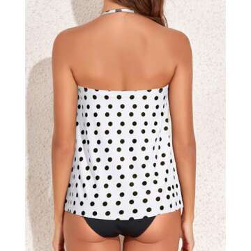 Tempt Me White Polka Dot Tankini Swimsuit for Women