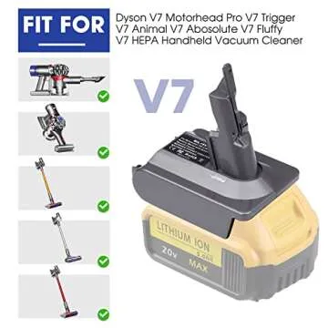 BTRUI for Dyson V7 Battery Adapter for Dewalt 20V Battery Convert to for Dyson SV11 V7 Animal Cordless Stick Vacuum Cleaner Handheld Vacuum Converter (only DW20V7 Adapter)