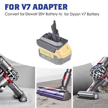 BTRUI for Dyson V7 Battery Adapter for Dewalt 20V Battery Convert to for Dyson SV11 V7 Animal Cordless Stick Vacuum Cleaner Handheld Vacuum Converter (only DW20V7 Adapter)