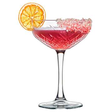 Pasabahce Coupe Cocktail Glasses Set Of 4 - Exclusive Martini, Margarita Glasses - Timeless Champagn...