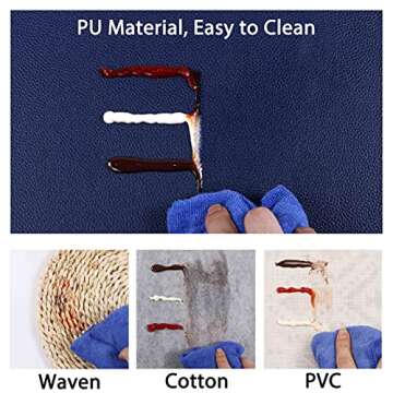 Faux Leather Placemats, PU Table Mats, Set of 4, Waterproof, Stain Resistant, Heat Resistant, Non-Sl...