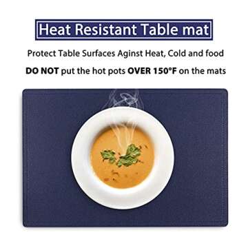 Premium Faux Leather Placemats - Set of 4 - Waterproof & Stylish