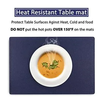 Premium Faux Leather Placemats - Set of 4 - Waterproof & Stylish