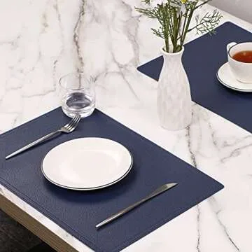 Premium Faux Leather Placemats - Set of 4 - Waterproof & Stylish