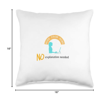 Workersonboard Work from Home Throw Pillow - 16x16 Multicolor