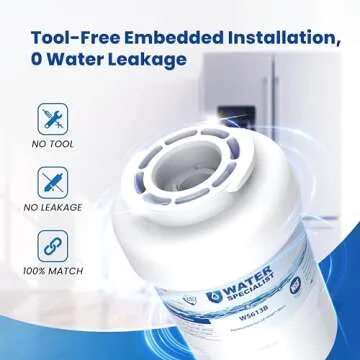 Waterspecialist WS613B Replacement for MWF®, SmartWater® MWFP, MWFA, GWF, HDX FMG-1, WFC1201, GSE25GSHECSS, PC75009, RWF1060, Kenmore® 9991 Refrigerator Water Filter, 3 Filters