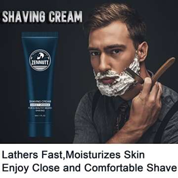 Shaving Cream,Travel Shave Cream Gift Set Close Shave Luxury Mens Shaving Cream Kit Unique Gift for Christmas Stocking Stuffers Birthday Gifts for Men Him Dad Adult Husband Boyfriend