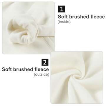 BETTERCHIC Women's Casual Hooded Sweatshirt Soft Brushed Fleece Pullover Hoodie