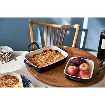 Staub 2-pc Rectangular Baking Dishes Set in Dark Blue
