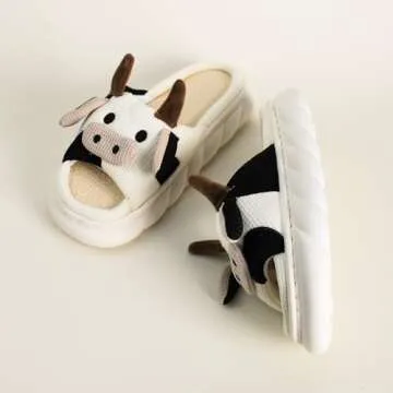 Cozy Cartoon Cow Slippers for Women | Gaolinci Slippers