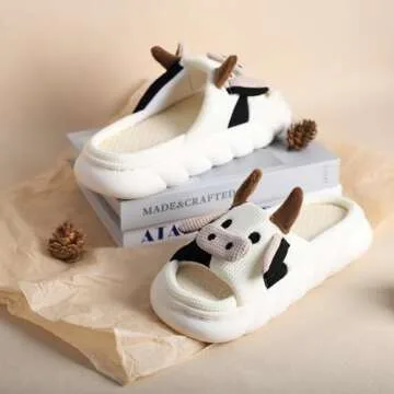 Cozy Cartoon Cow Slippers for Women | Gaolinci Slippers