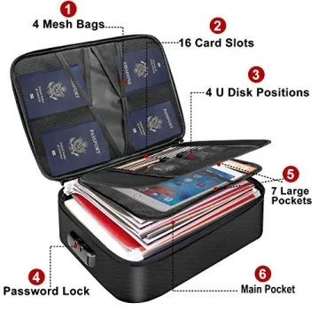 DocSafe Fireproof Water-Resistant Document Bag with Lock
