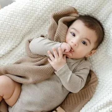 Bleu La La Organic Cotton Baby Swaddle Blanket - Soft Luxury Knit Blanket for Newborns