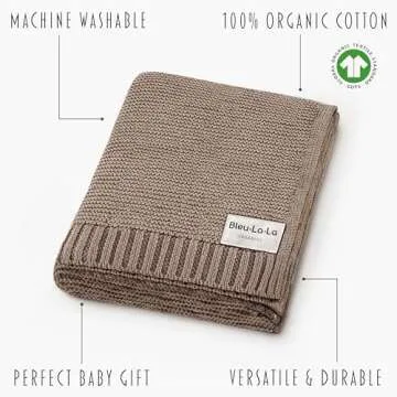 Bleu La La Organic Baby Blanket - Soft & Breathable Swaddle